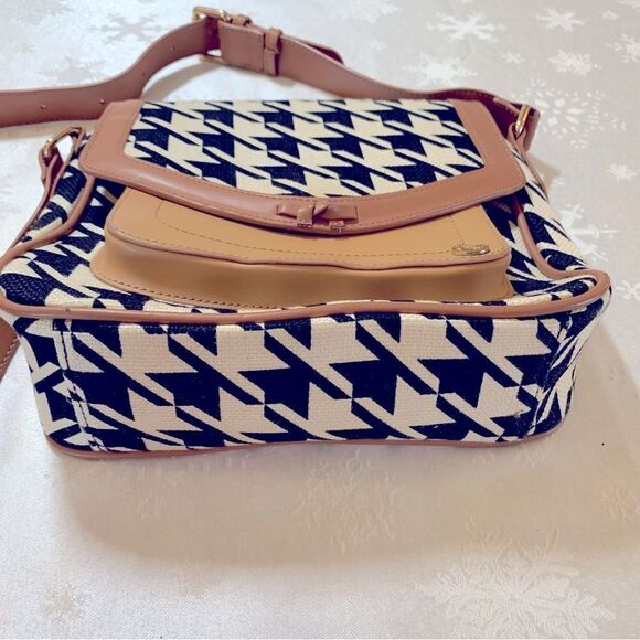 Spartina 449 Stoddard Crossbody Handbag Linen & Leather Snap Closure Gorgeous - Picture 3 of 10